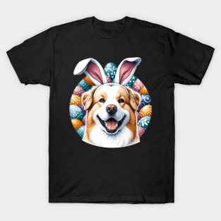 Danish-Swedish Farmdog Celebrates Easter with Bunny Ears T-Shirt